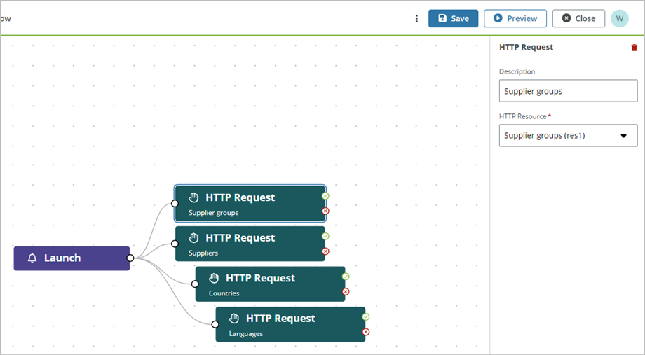HTTP Request links example