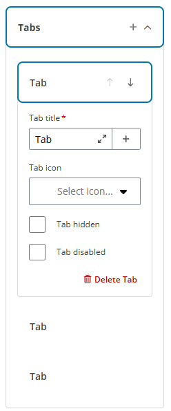 Tabs menu