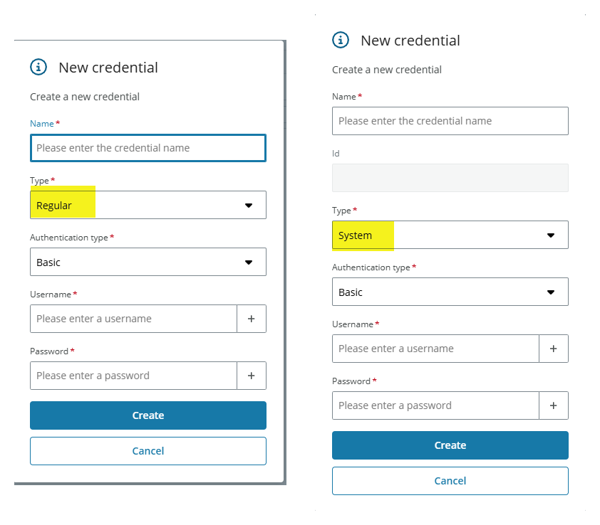 New credential type basic