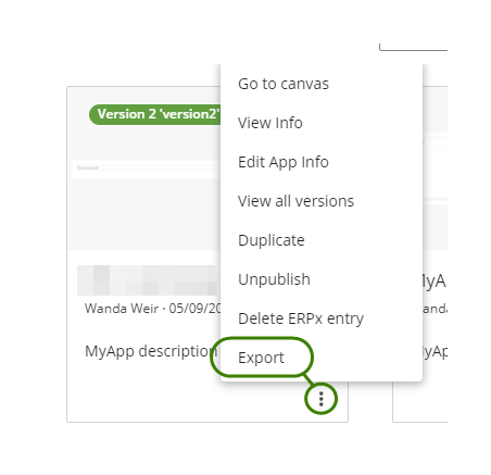 Export from dashboard