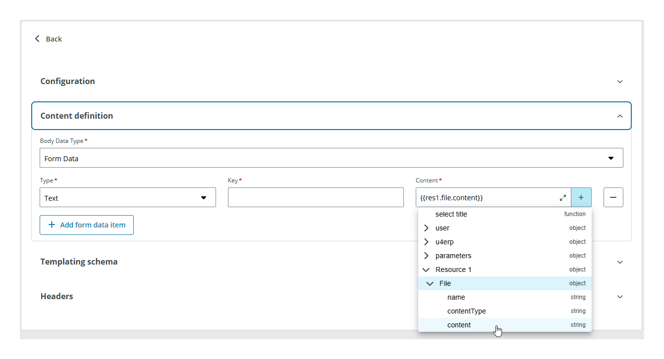 Using downloaded file in another API request
