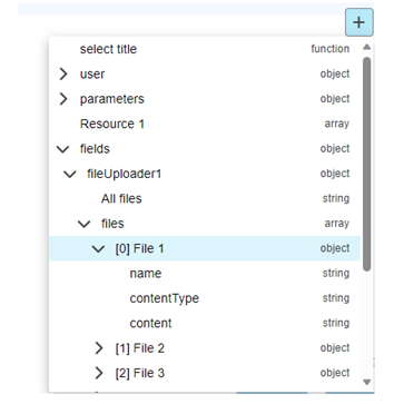 File uploader Templating drop-down