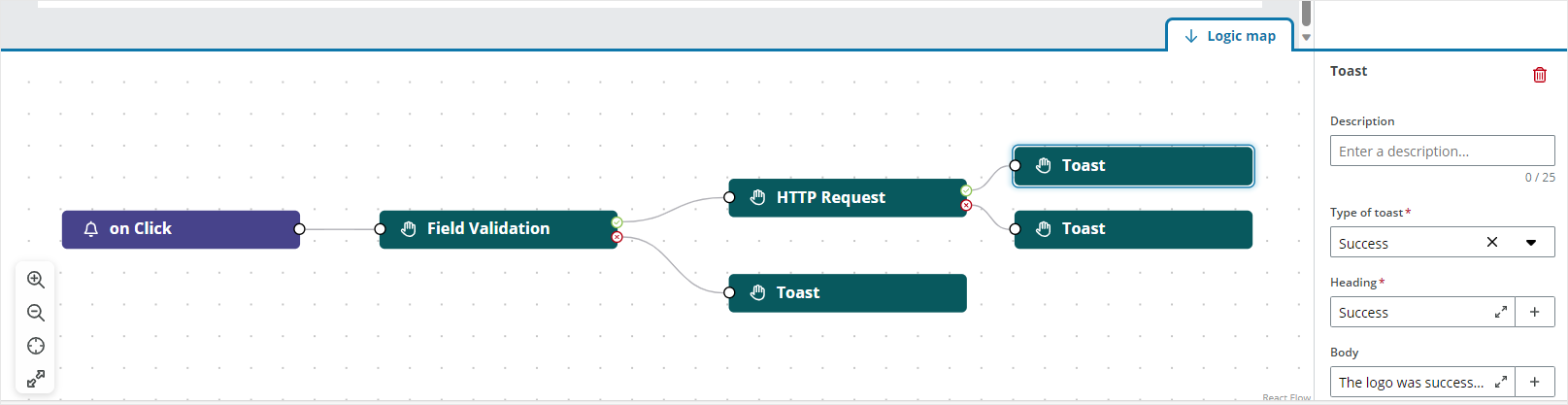 File uploader logic map