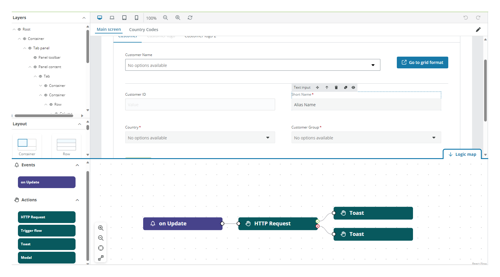 Text input logic map