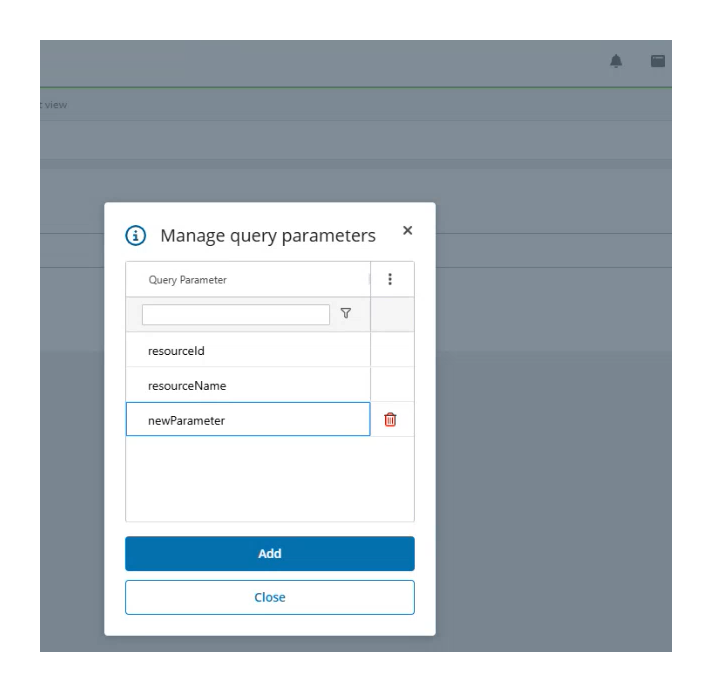 Query parameters panel