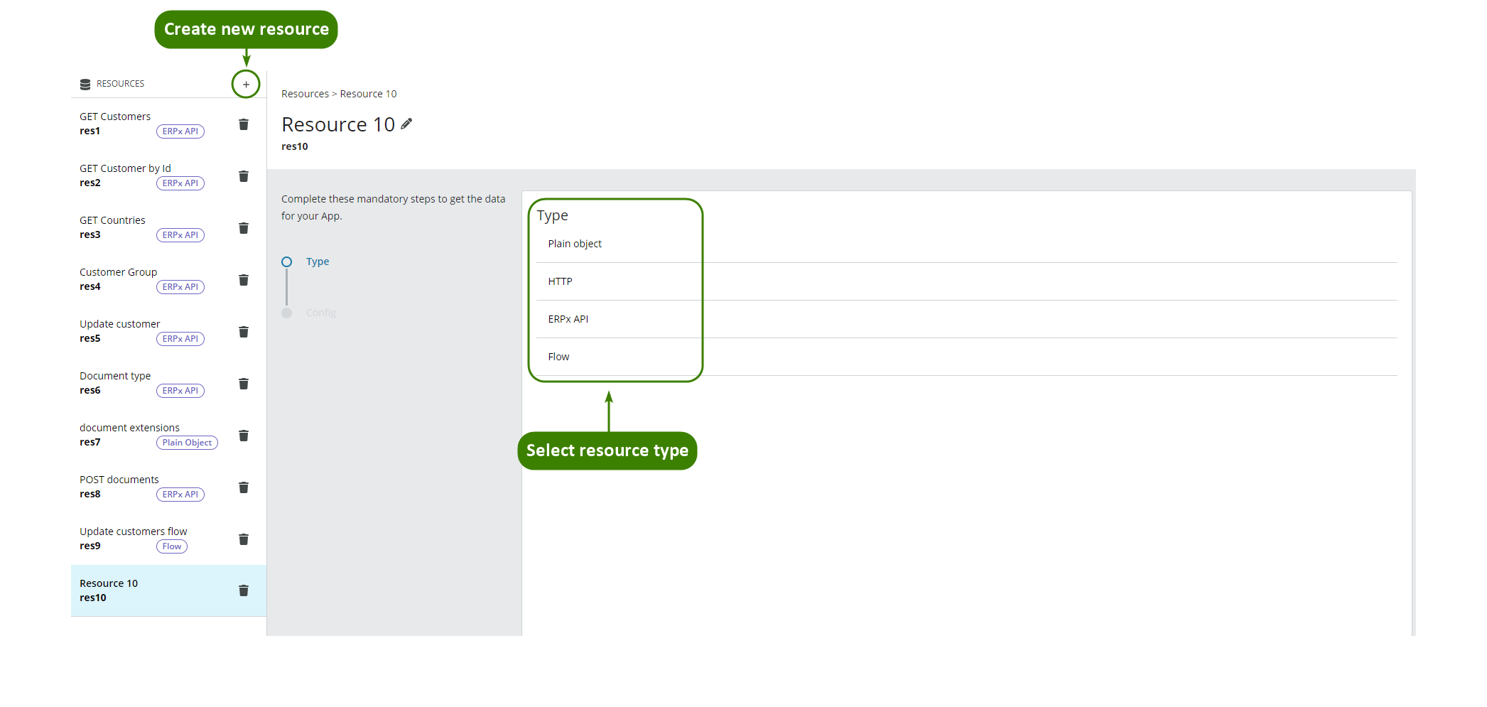 Resources area overview