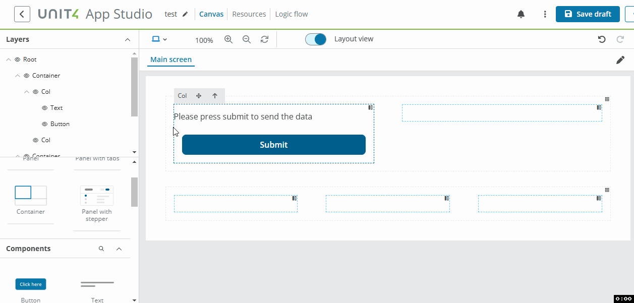 Moving column content example