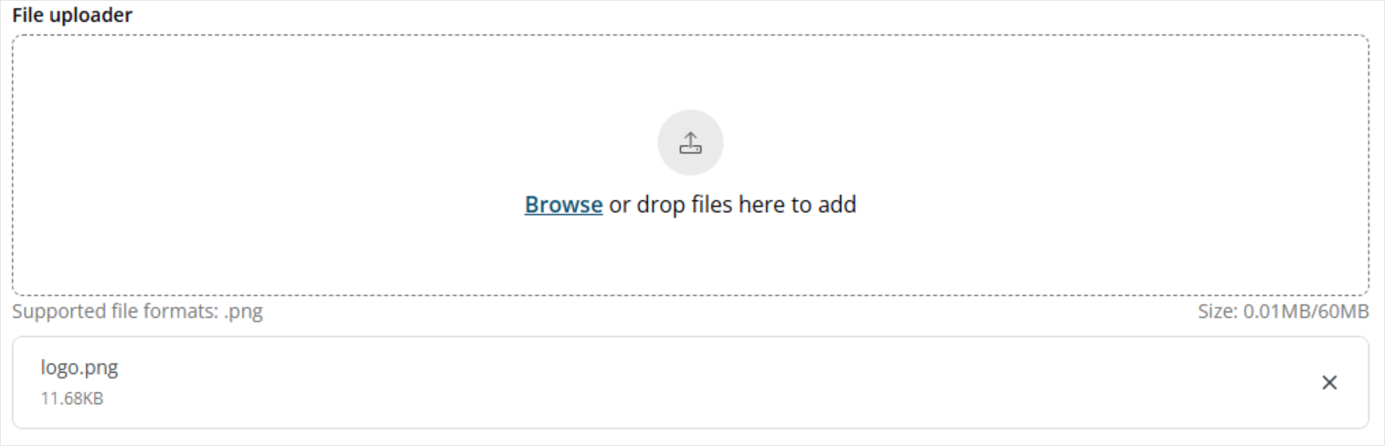 File uploader with file