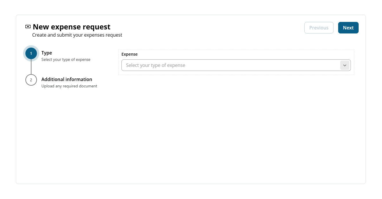 Panel with Stepper component