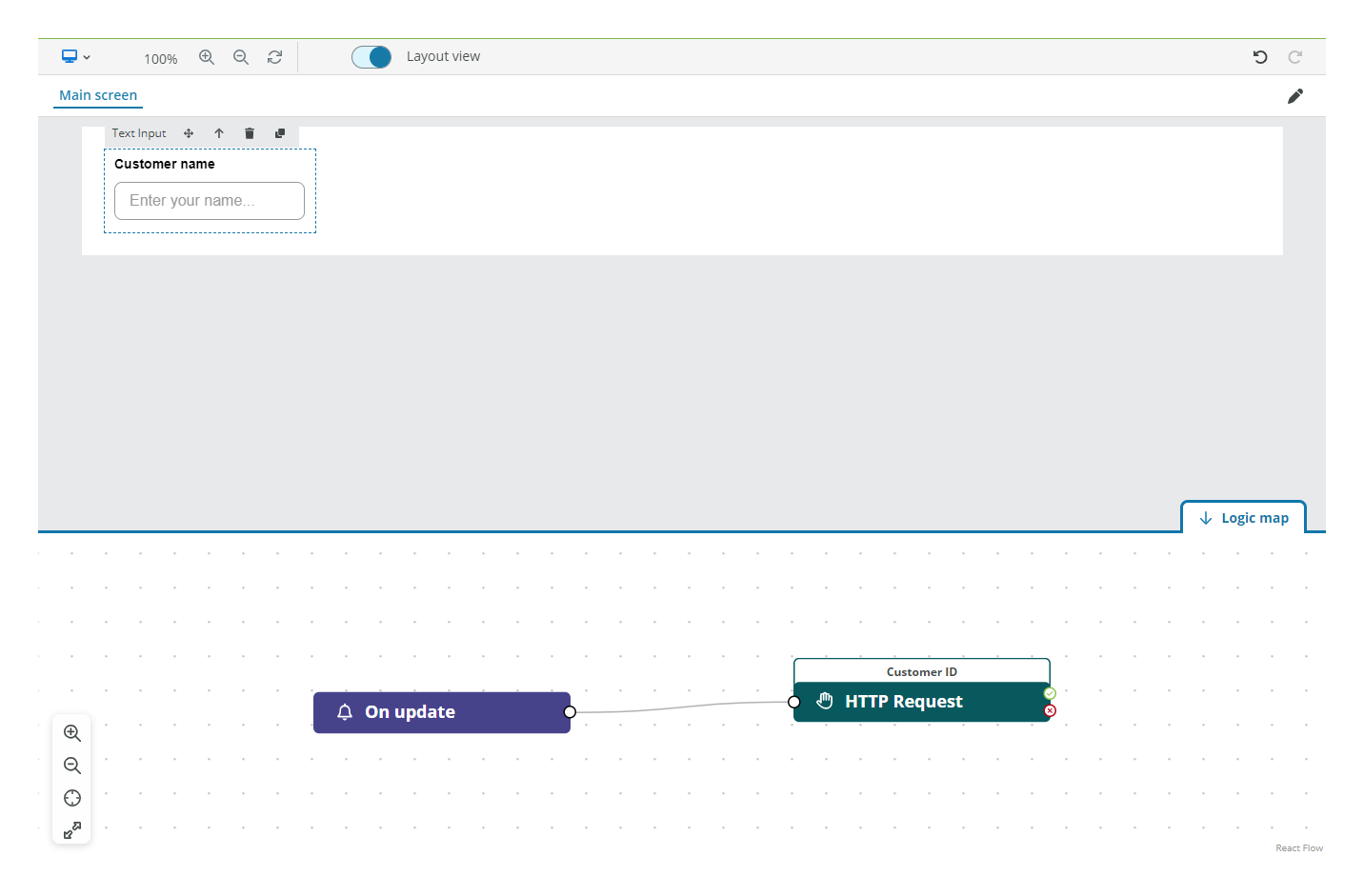 Text input logic map