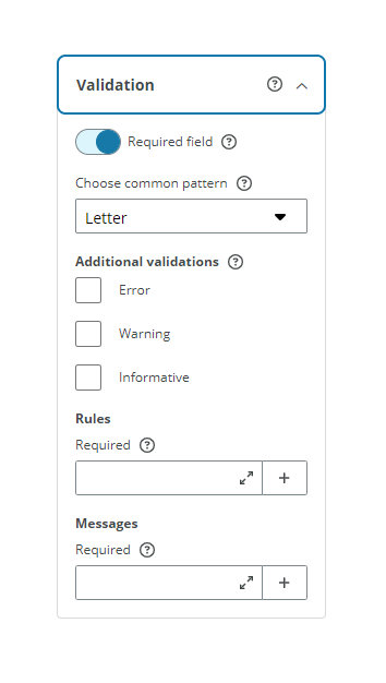 Validation panel