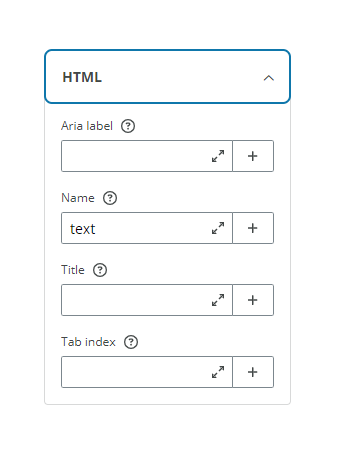 HTML panel