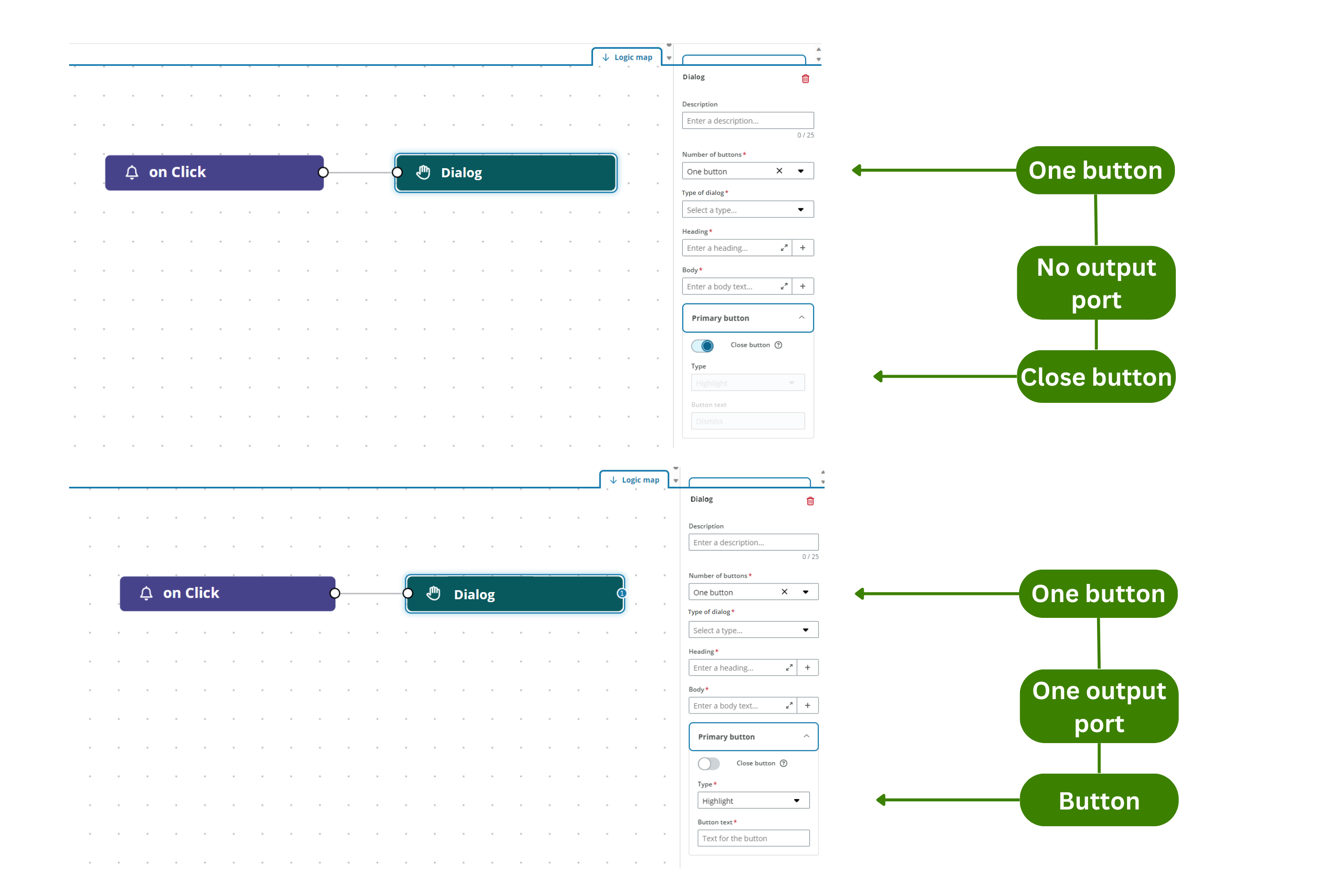 Dialog one button