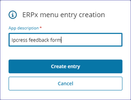 ERPx menu entry