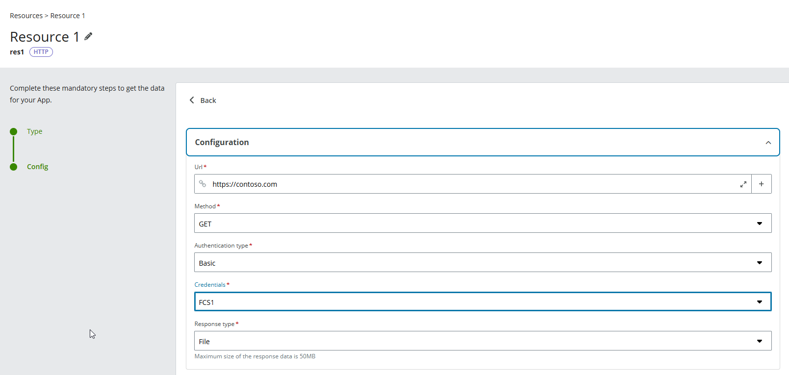 HTTP Resource Configuration