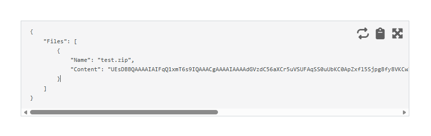 Decompress files output