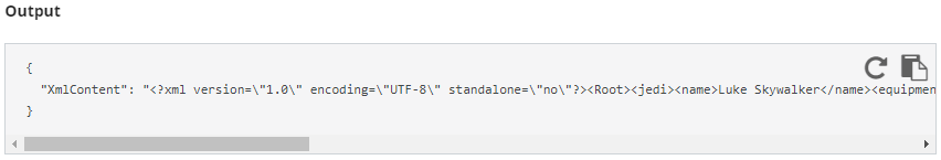 JSON to XML output