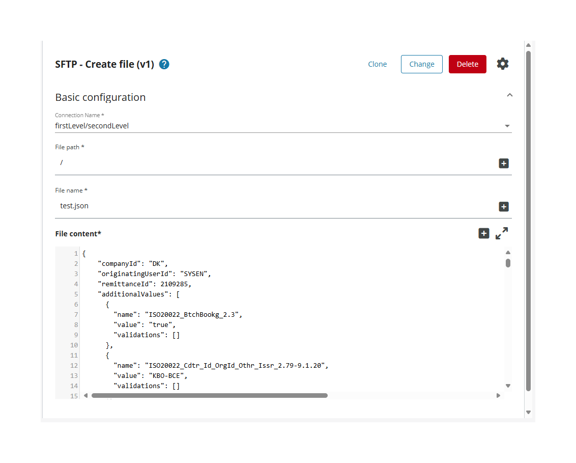 SFTP - Create Input