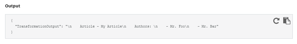 XSLT Transformation output