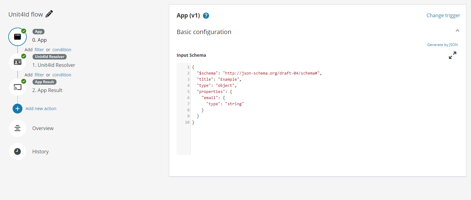 App trigger Configuration example