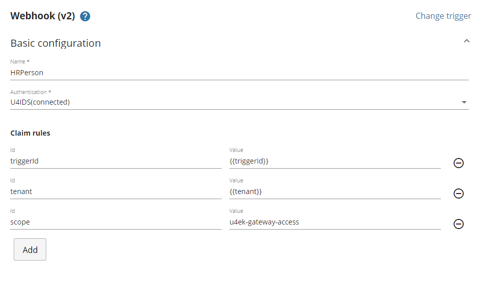 Webhook U4IDS authentication