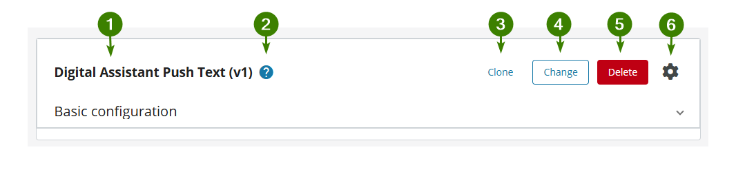 Action configuration toolbar