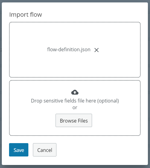 Import flow, flow definition