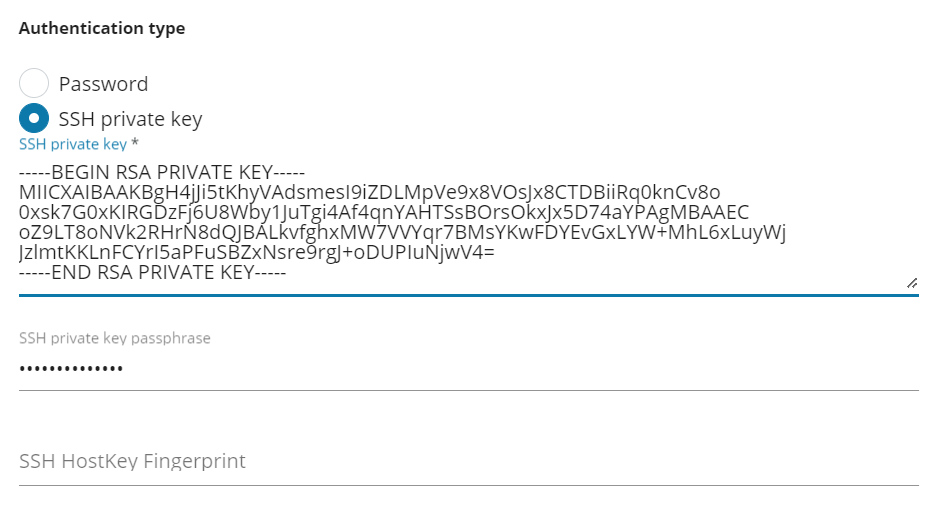 SFTP SSH Private Key Authentication