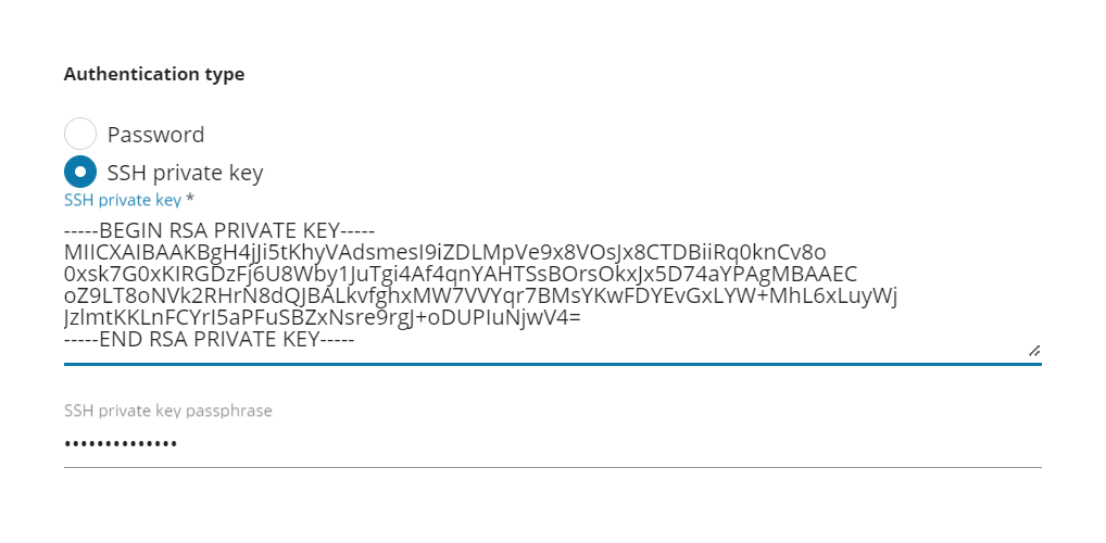 SFTP SSH Private Key Authentication