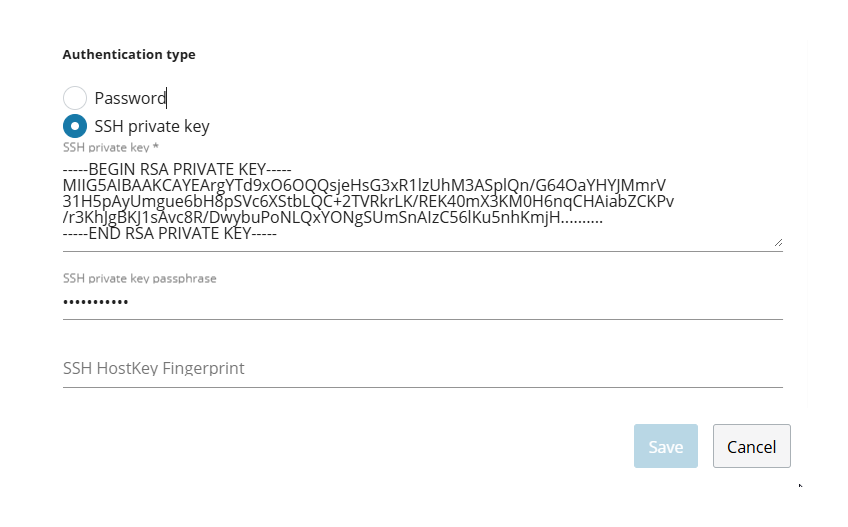 SFTP SSH Private Key Authentication